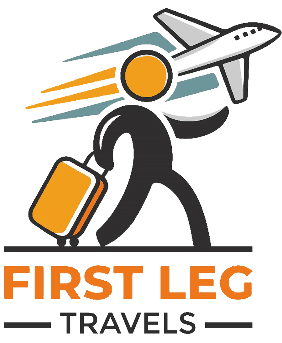 First Leg Travels Logo White - Click on this to go back to the homepage.