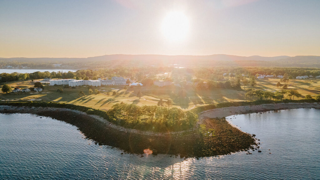 The sprawling oceanside golf course at Samoset Resort.