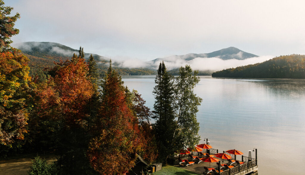 The view of Lake Placid in the fall