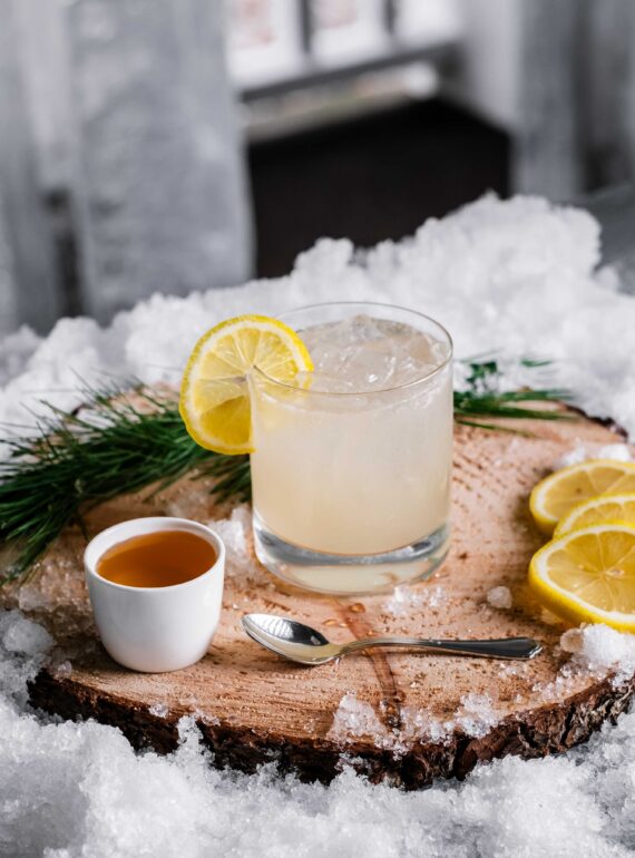 A frozen coktail at the annual Glacier ice bar.