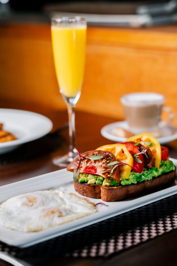 avocado toast with a side egg