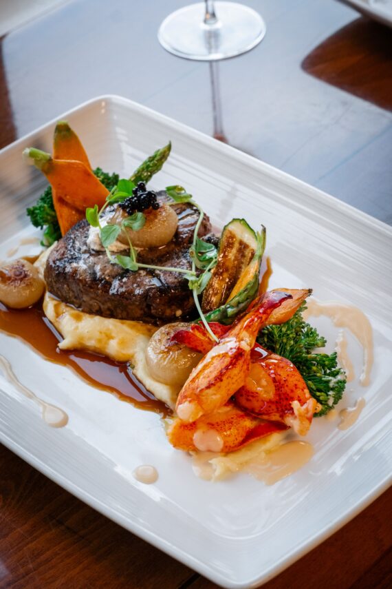 steak and lobster meal