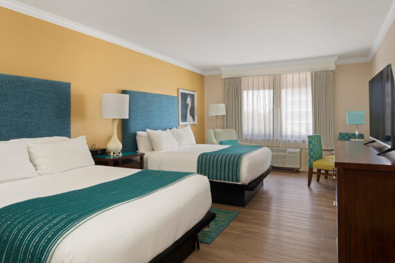 guest room with two beds